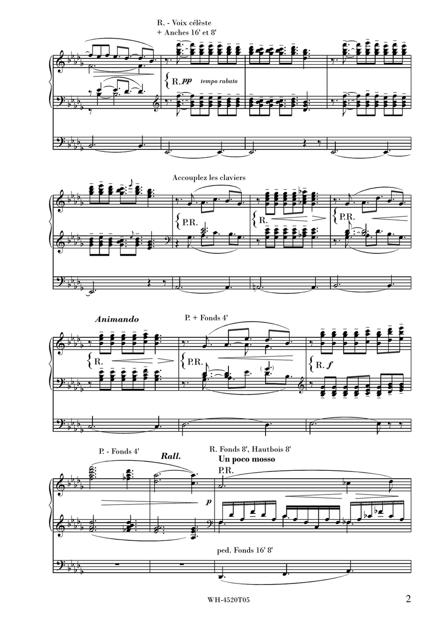 DEBUSSY - CLAIR DE LUNE for organ Organ Solo scores gallery preview page 2