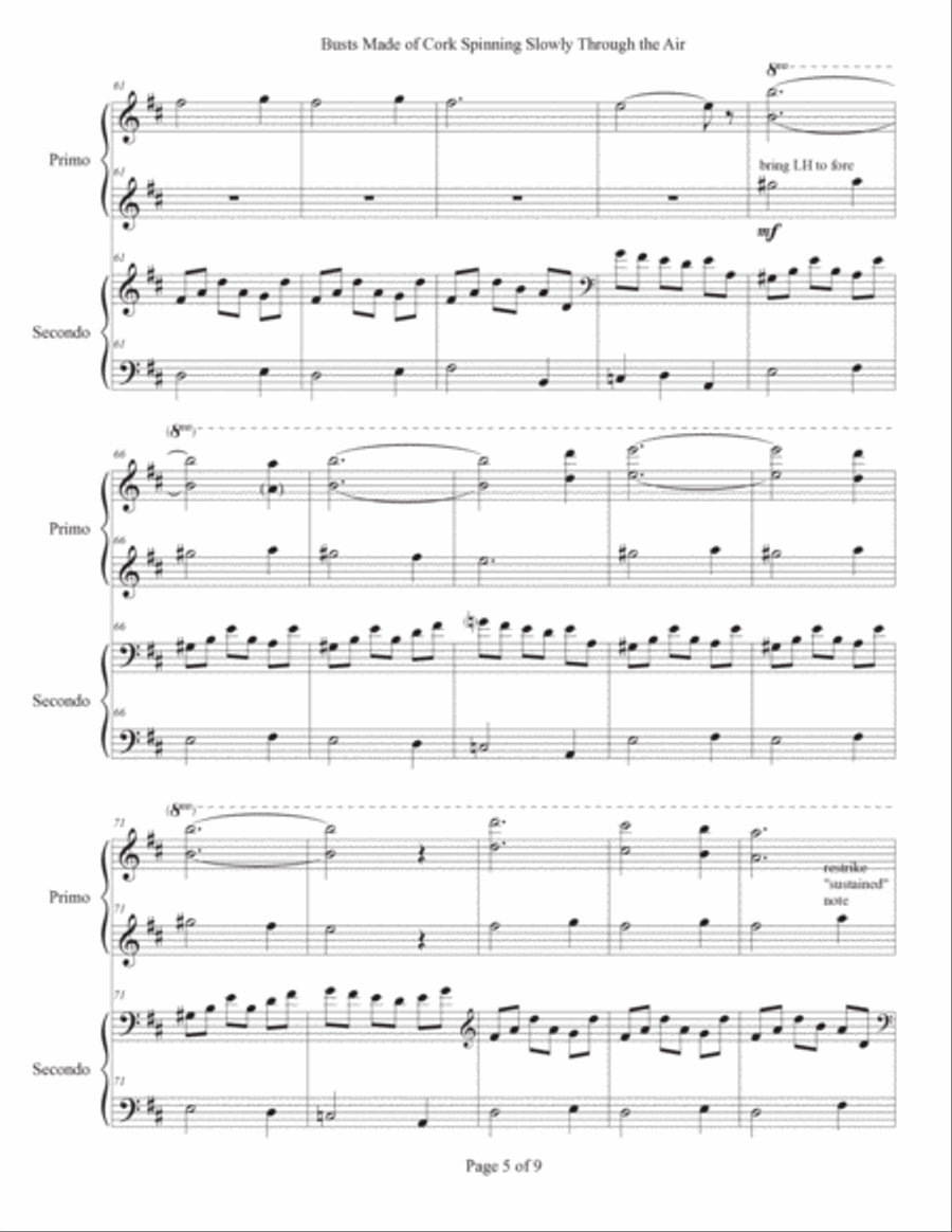 Busts Made of Cork Spinning Slowly Through the Air Piano Method scores gallery preview page 5
