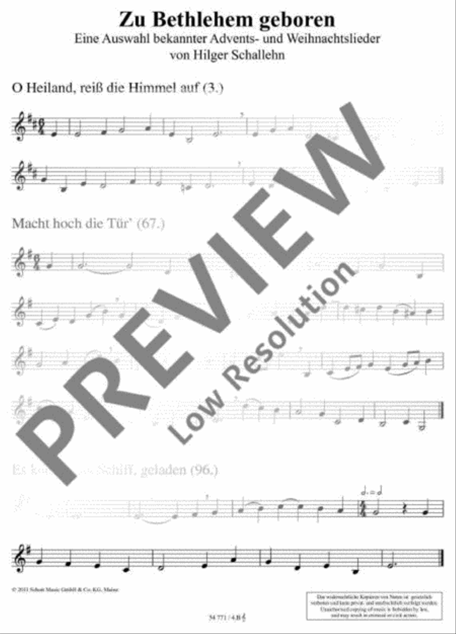 Zu Bethlehem geboren Zu Bethlehem geboren Bass Clarinet scores gallery preview page 4