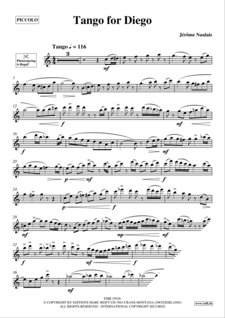 Tango for Diego Piccolo scores gallery preview page 4