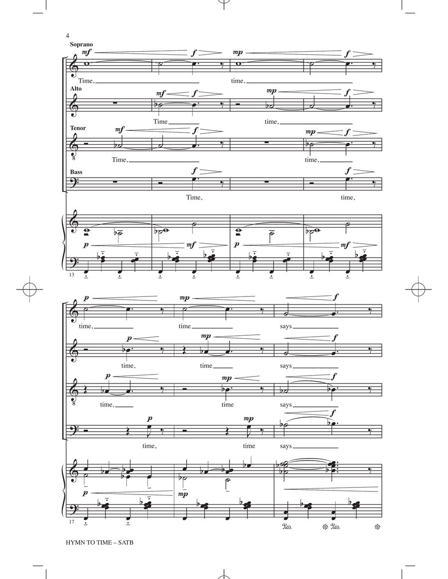 Hymn To Time 4-Part scores gallery preview page 2