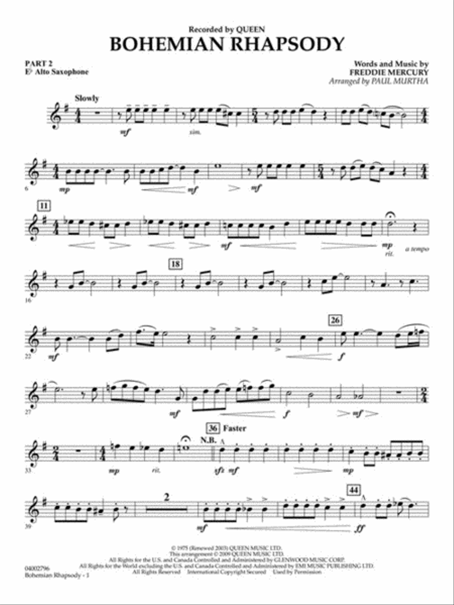 Bohemian Rhapsody Concert Band scores gallery preview page 7
