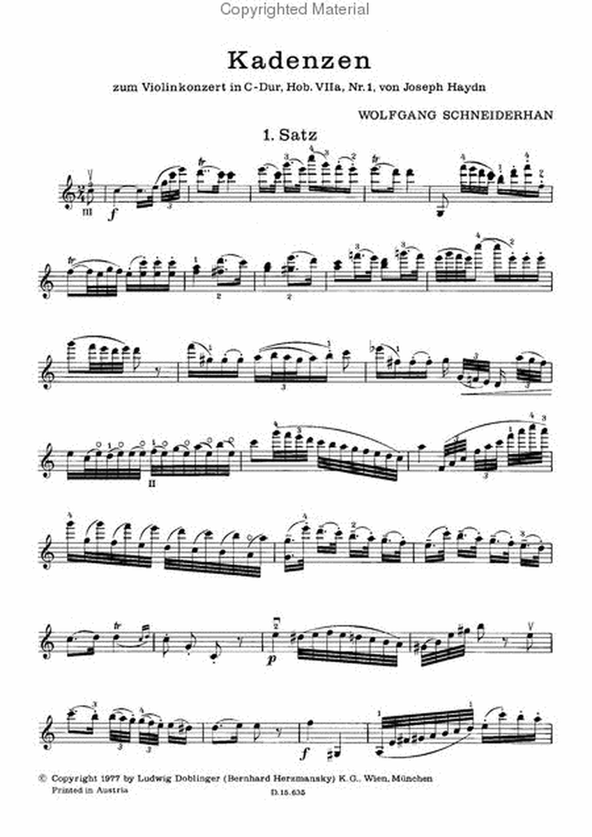 Kadenzen zu Violinkonzerten