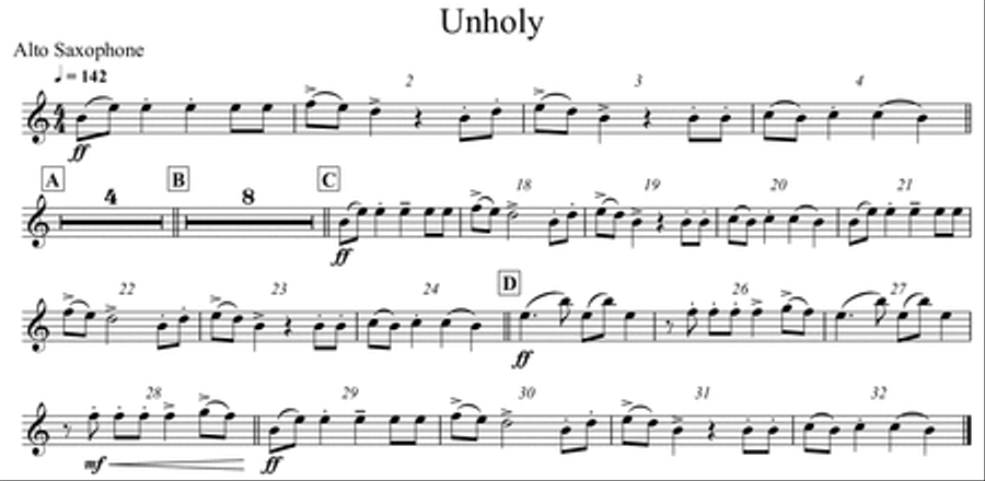 Unholy Unholy Marching Band scores gallery preview page 6