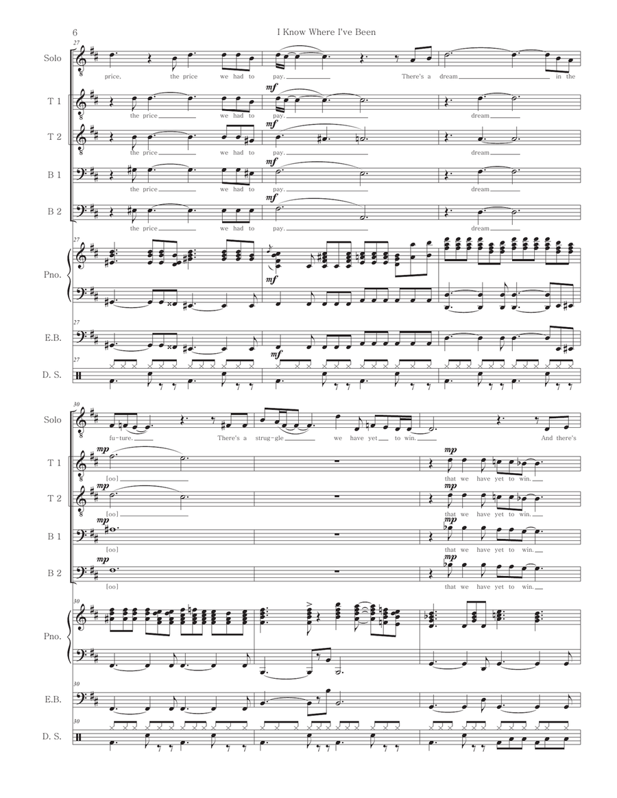 I Know Where I'VE Been TTBB scores gallery preview page 6