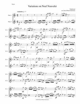 Variations on Noel Nouvelet for flute duo