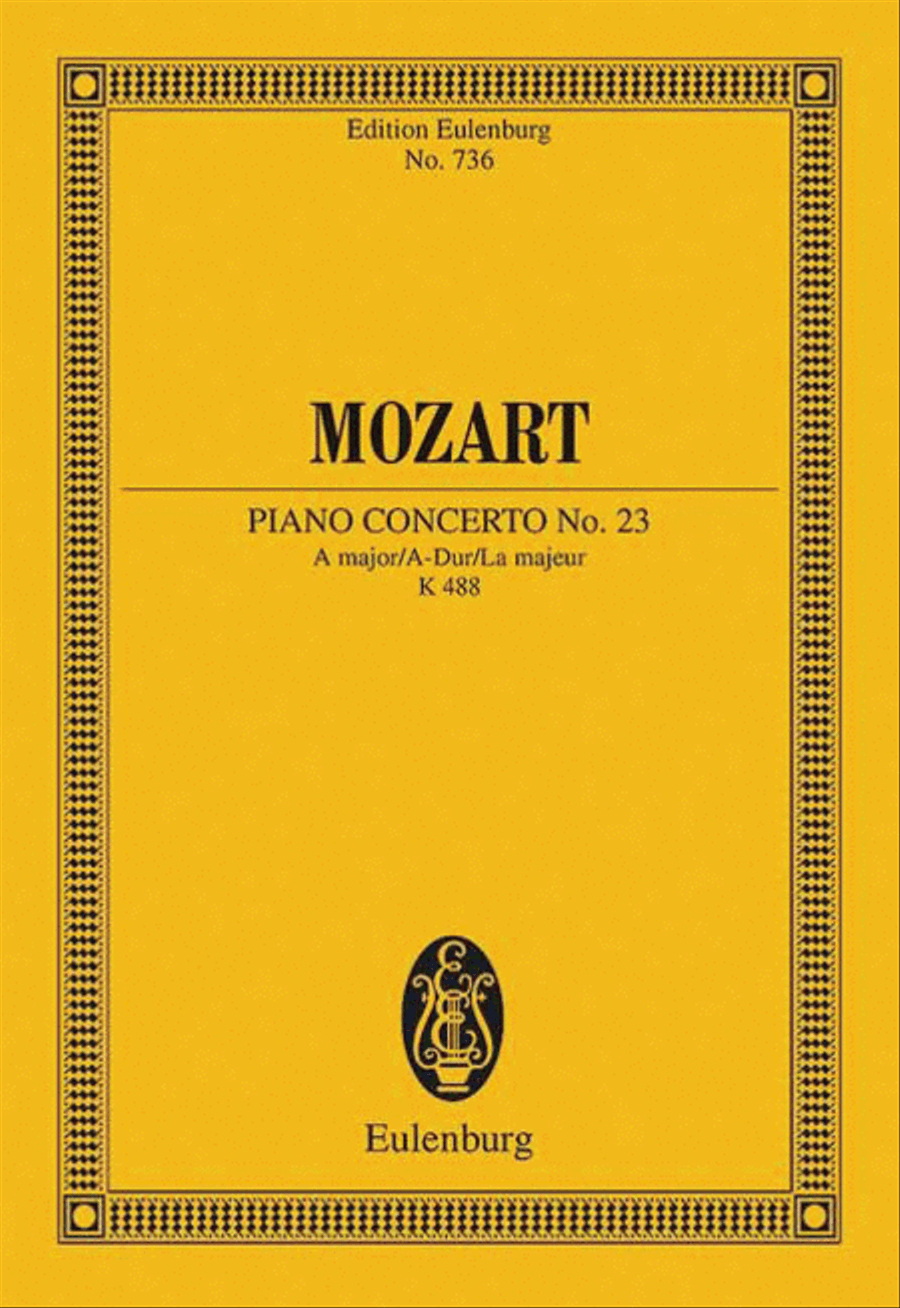 Piano Concerto No. 23 in A Major, K. 488 Orchestra scores gallery preview page 1