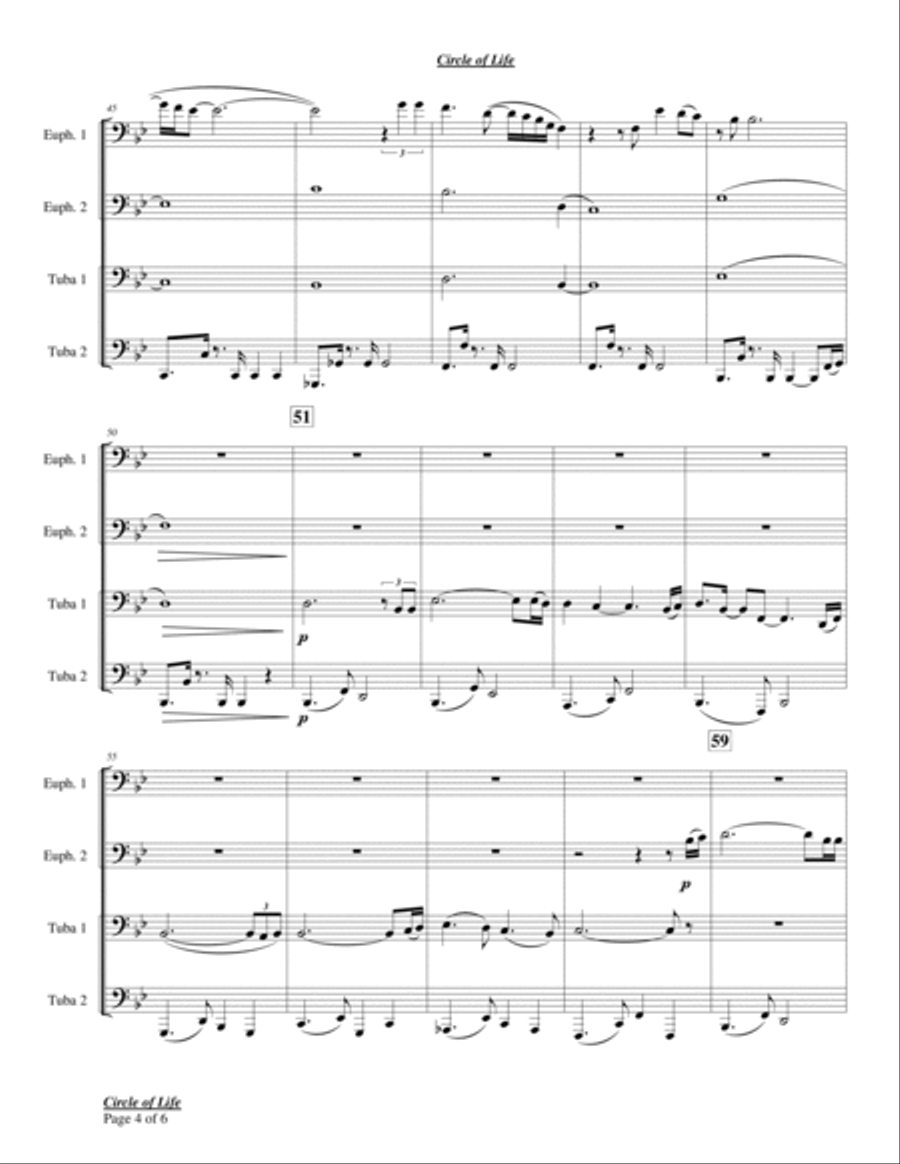 Circle Of Life Chamber Music scores gallery preview page 4