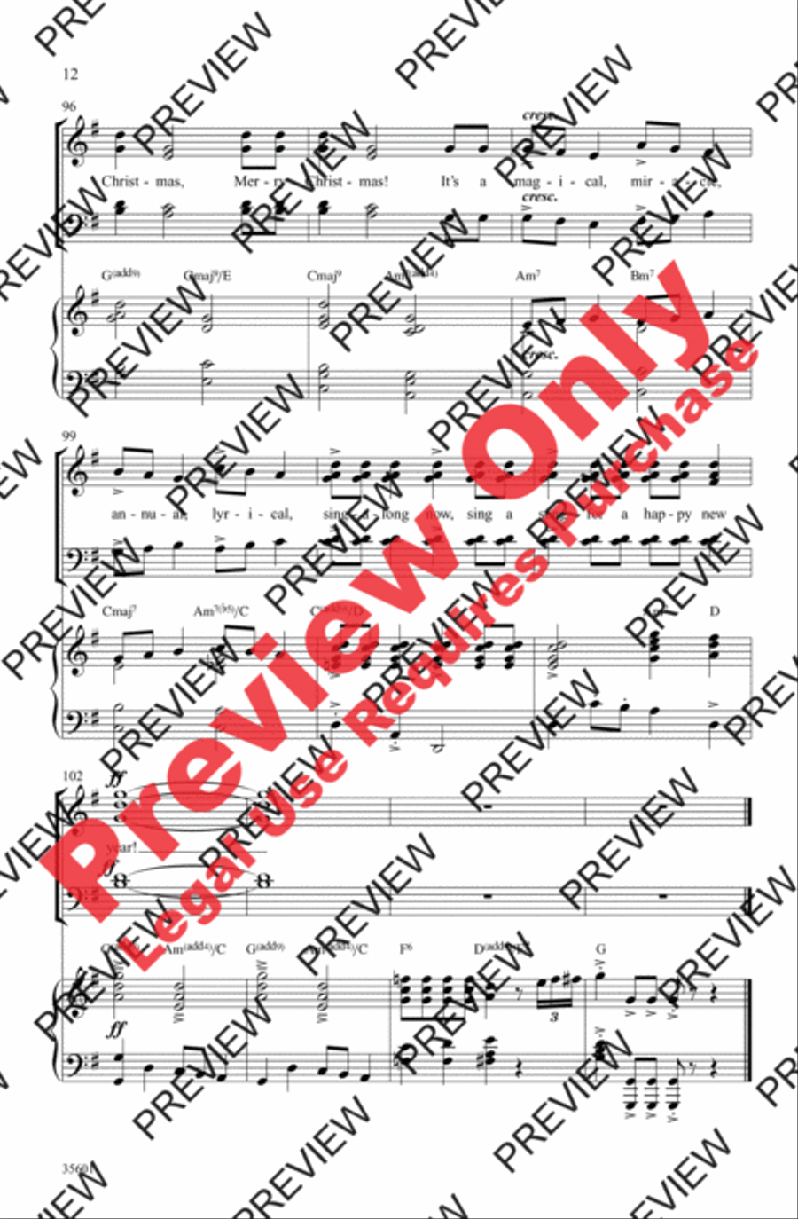 Merry Christmas, Merry Christmas 4-Part scores gallery preview page 12