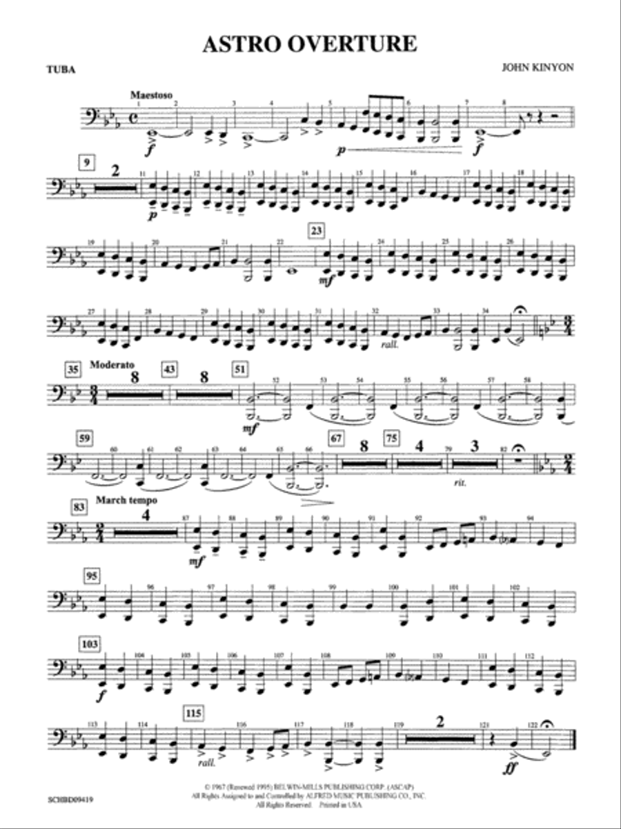 Astro Overture: Tuba Astro Overture: Tuba Concert Band scores gallery preview page 1