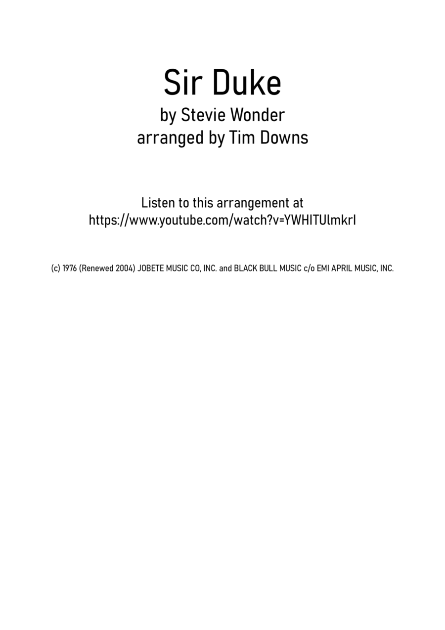 Sir Duke Saxophone Quartet scores gallery preview page 1