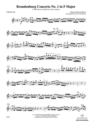 Book cover for Brandenburg Concerto No. 1 in F Major: 3rd Violin (Viola [TC])