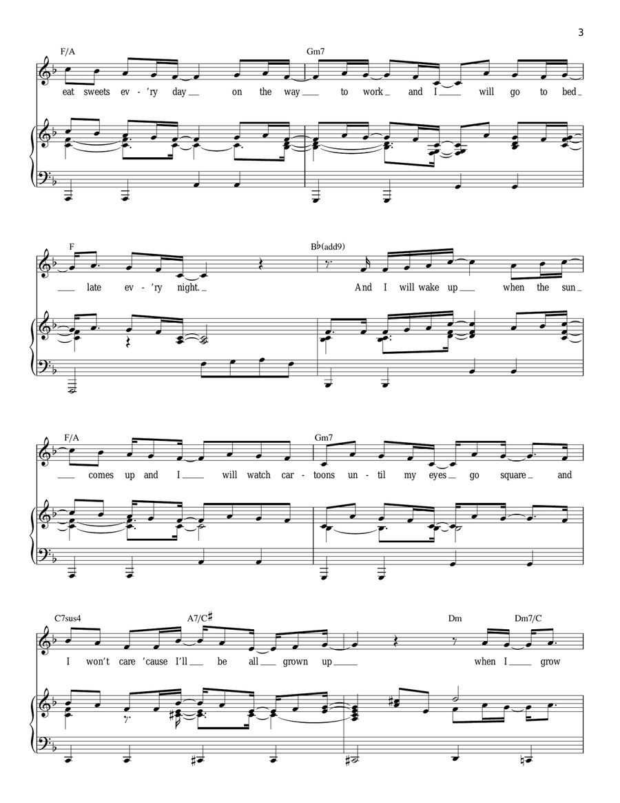 When I Grow Up Piano, Vocal scores gallery preview page 3