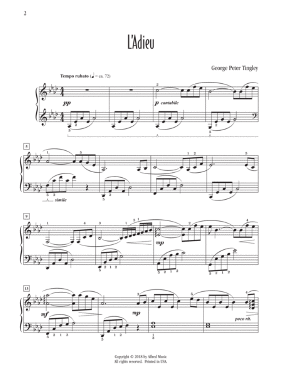 L'Adieu Piano Solo scores gallery preview page 2