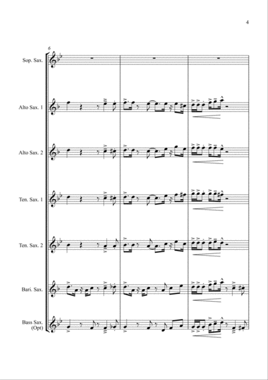Drunken Sailor - for Saxophone Ensemble Woodwind Ensemble scores gallery preview page 5