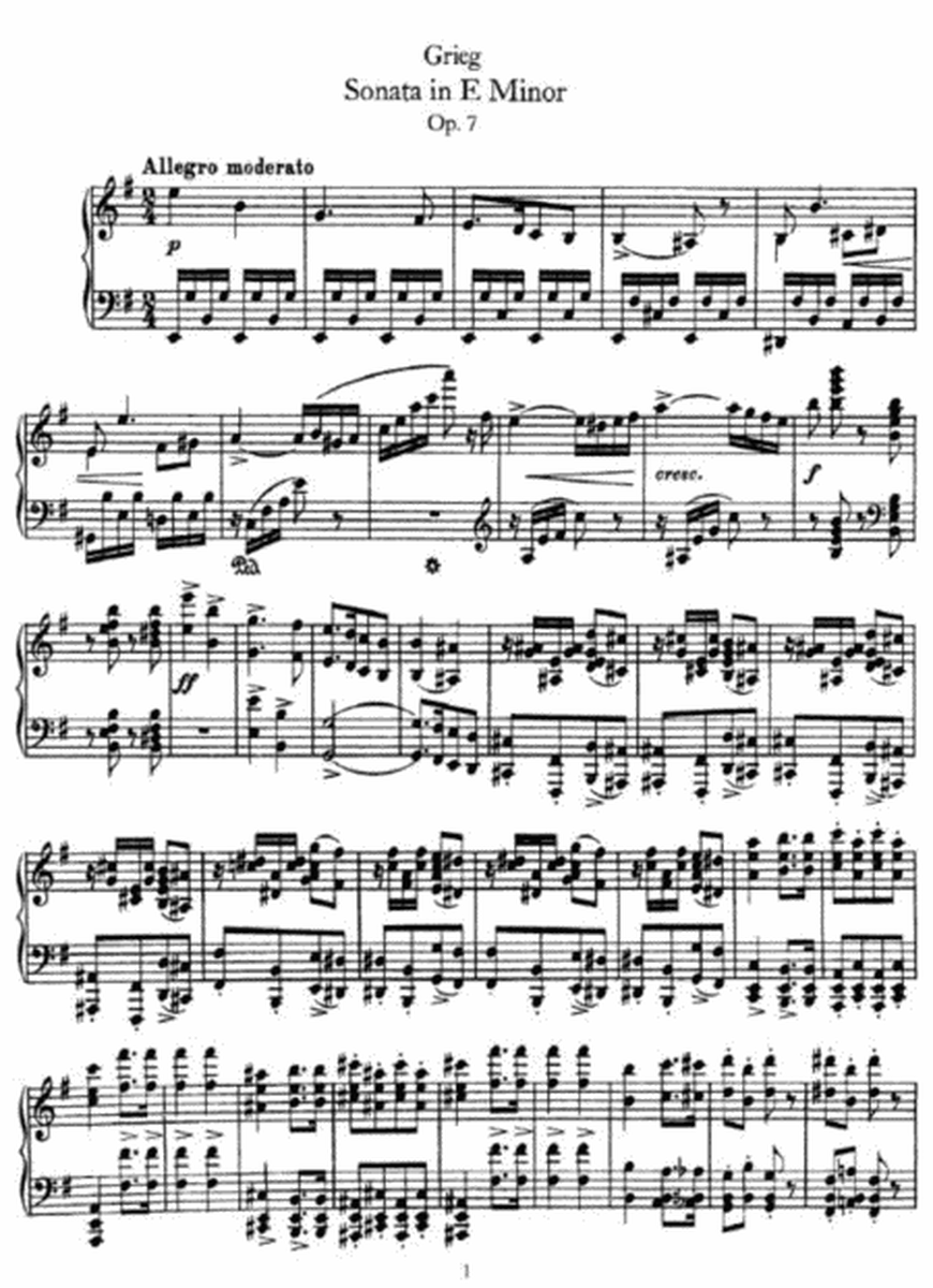 Grieg - Sonata in E Minor Op. 7
