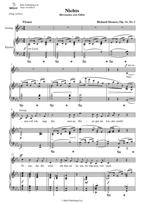Nichts, Op. 10 No. 2 (E-flat Major)