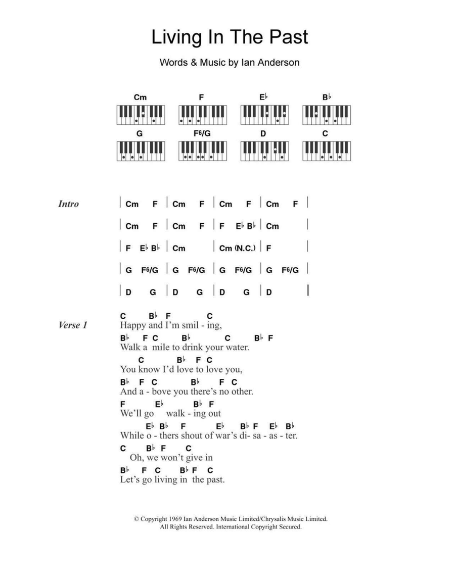 Living In The Past Piano scores gallery preview page 1