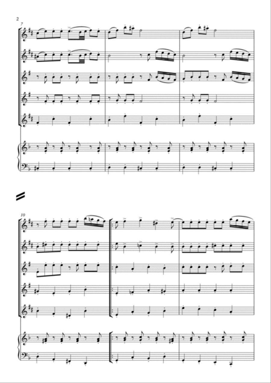 Dance of the Little Swans Saxophone Quintet scores gallery preview page 2