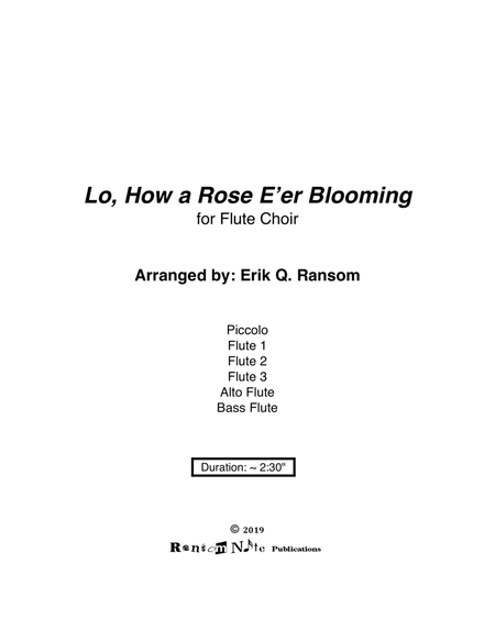 Lo, How a Rose E'er Blooming for Flute Choir image number null