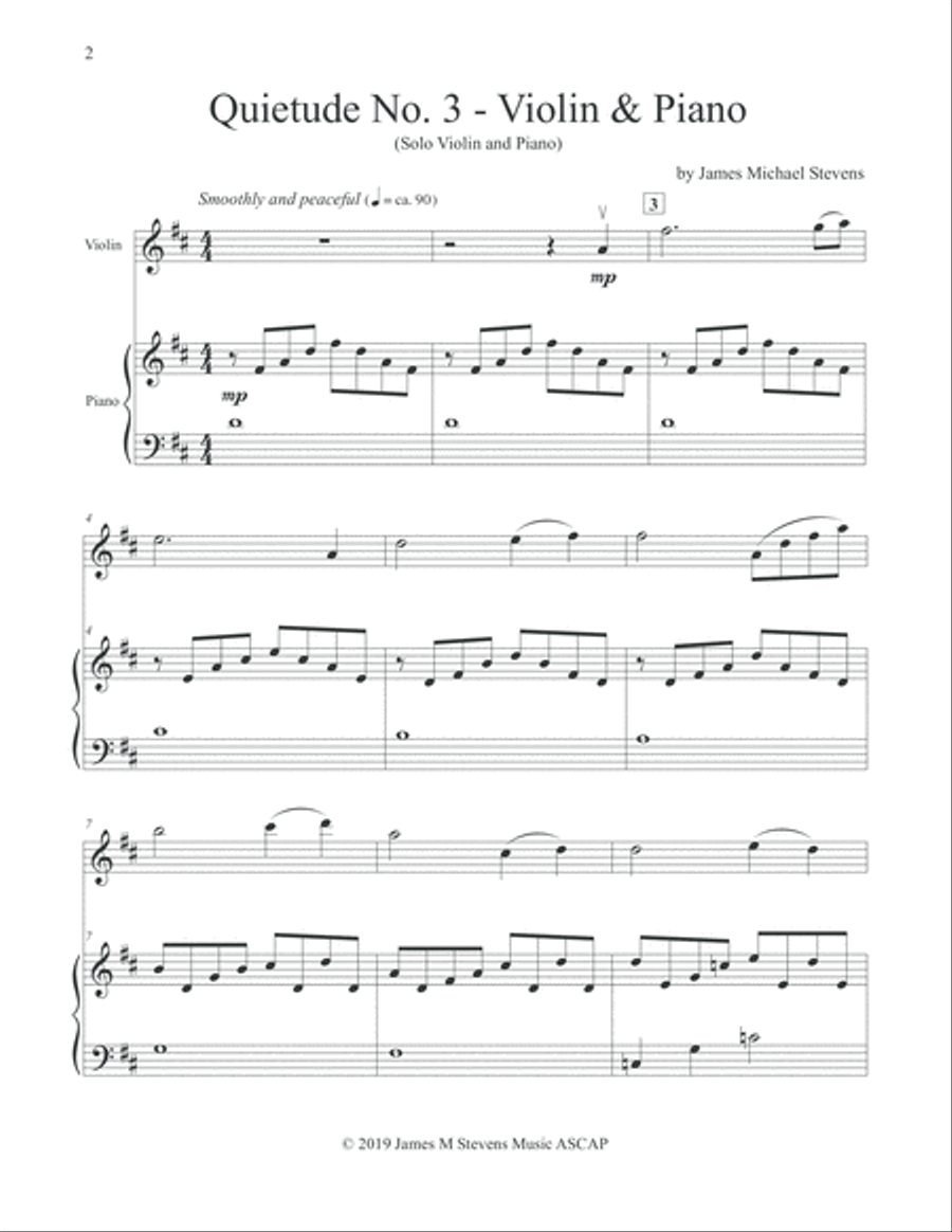 Quietude No. 3 - Violin & Piano Violin Solo scores gallery preview page 2