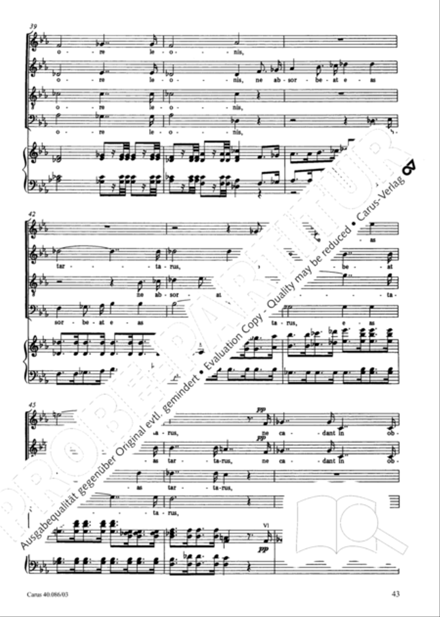 Requiem in C minor 4-Part scores gallery preview page 44