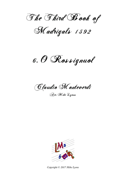 Monteverdi - The Third Book of Madrigals - No 6 O Rossignuol image number null