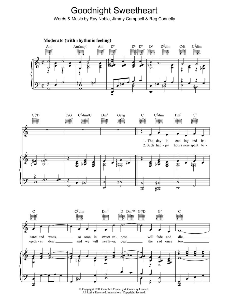 Goodnight Sweetheart Acoustic Guitar scores gallery preview page 1