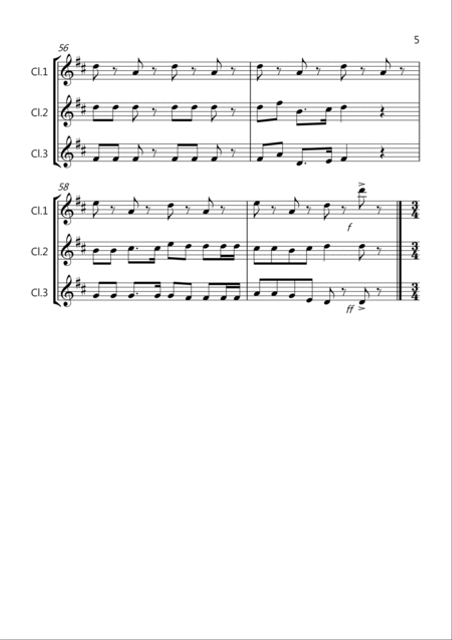 8 Easy Christmas Trios for Clarinet 8 Easy Christmas Trios for Clarinet Clarinet Solo scores gallery preview page 5