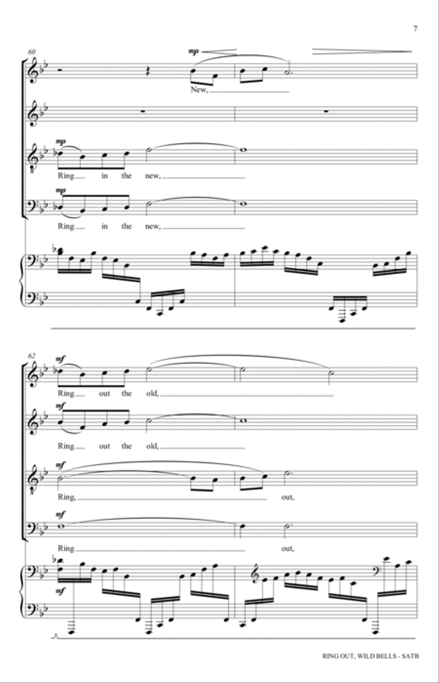 Ring Out, Wild Bells Ring Out, Wild Bells 4-Part scores gallery preview page 7