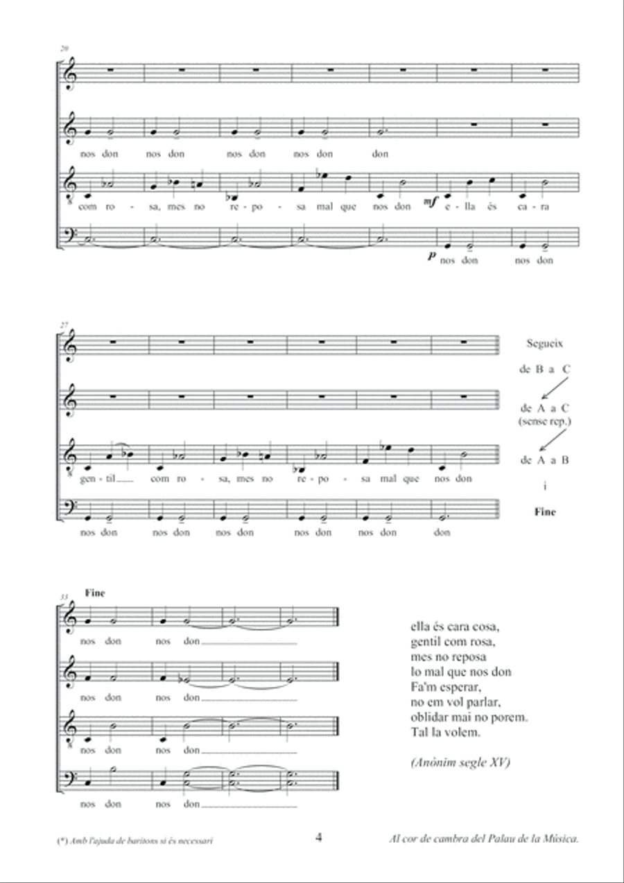 Cara cosa. Olis d'olimpia 4-Part scores gallery preview page 6