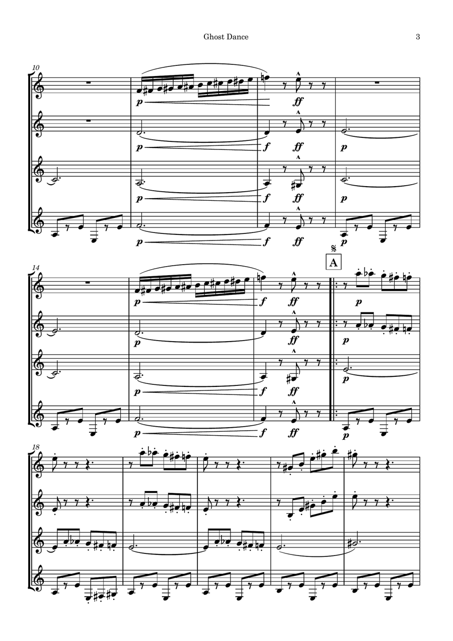 Ghost Dance Clarinet Quartet scores gallery preview page 3