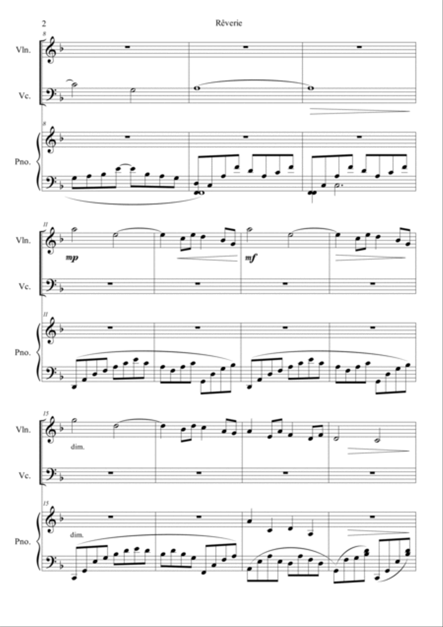 Reverie Reverie Piano Trio scores gallery preview page 2