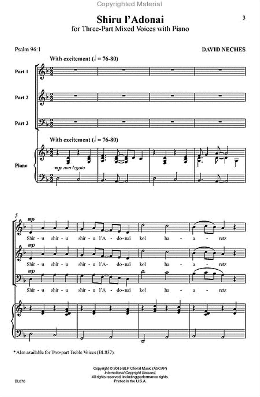 Shiru L'Adonai Shiru L'Adonai 3-Part scores gallery preview page 2
