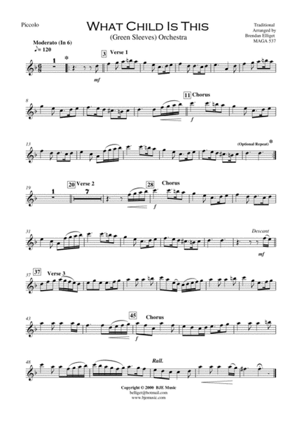 What Child Is This (Green Sleeves) - Orchestra Score and Parts PDF image number null