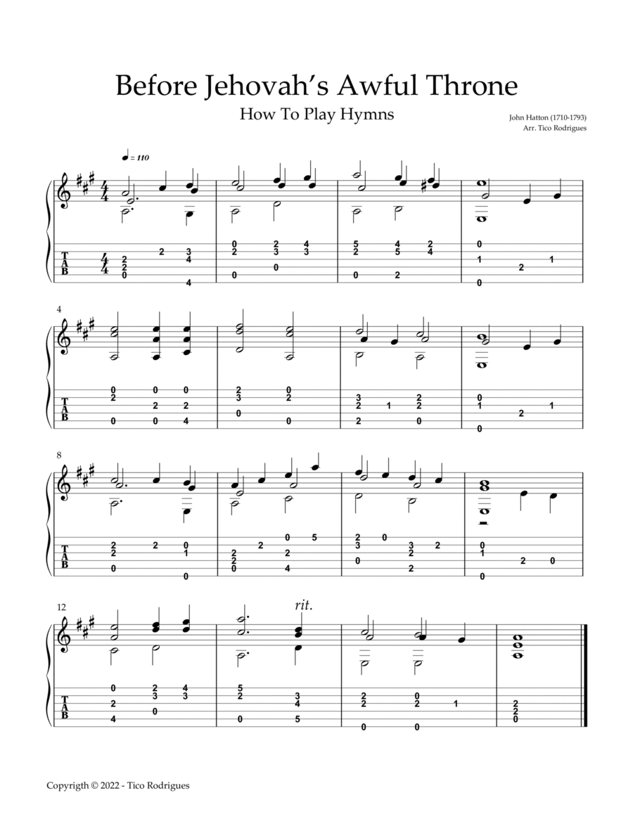 Before Jehovah’s Awful Throne Acoustic Guitar scores gallery preview page 1