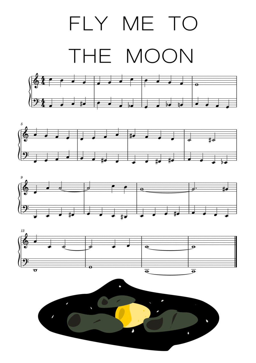 Fly Me To The Moon (in Other Words) Easy Piano scores gallery preview page 1