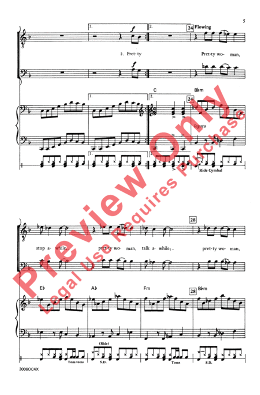 Oh, Pretty Woman Men's Choir scores gallery preview page 5