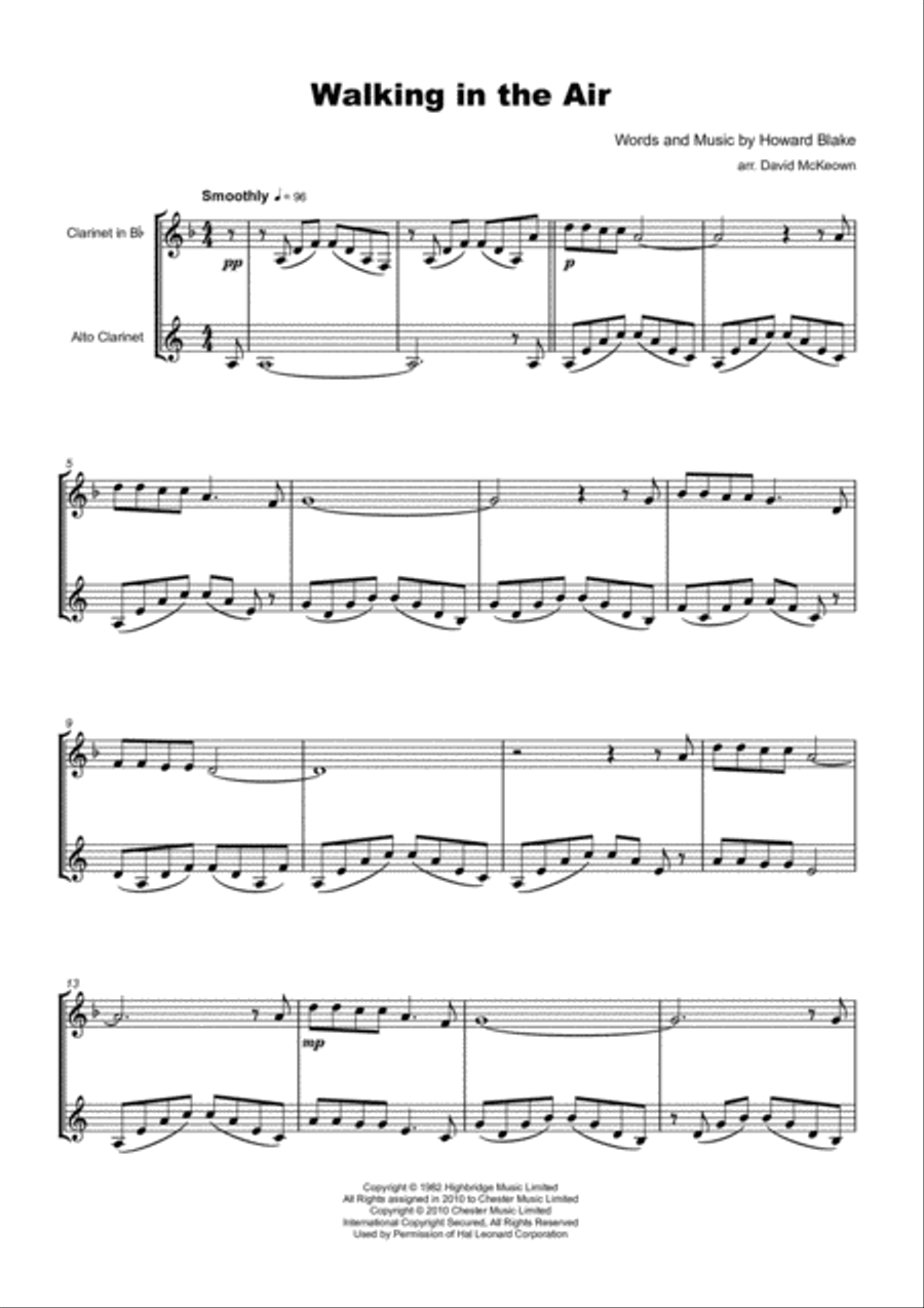 Walking In The Air Woodwind Duet scores gallery preview page 2