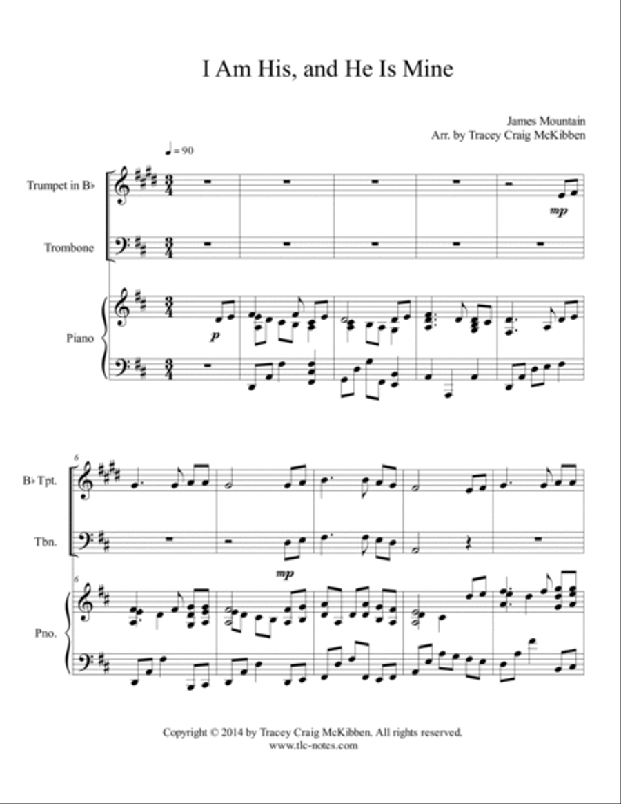 I Am His and He Is Mine (Trumpet/Trombone Duet) Brass Duet scores gallery preview page 2
