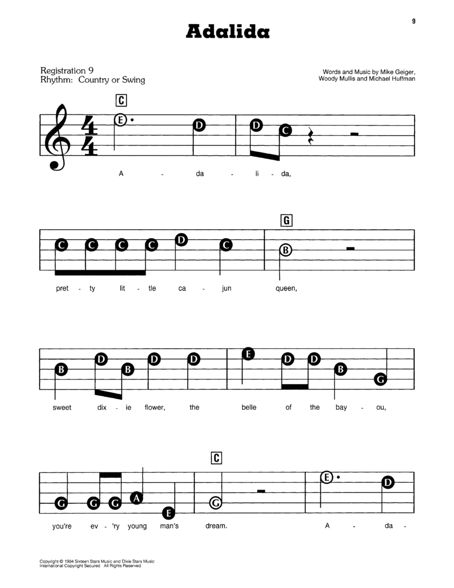 Adalida Adalida Electronic Keyboard scores gallery preview page 1