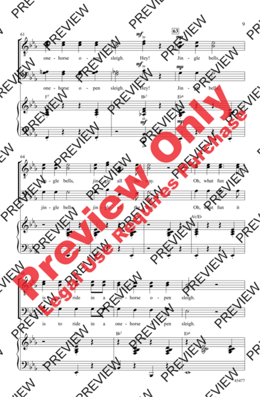 Kay Thompson's Jingle Bells Men's Choir scores gallery preview page 9