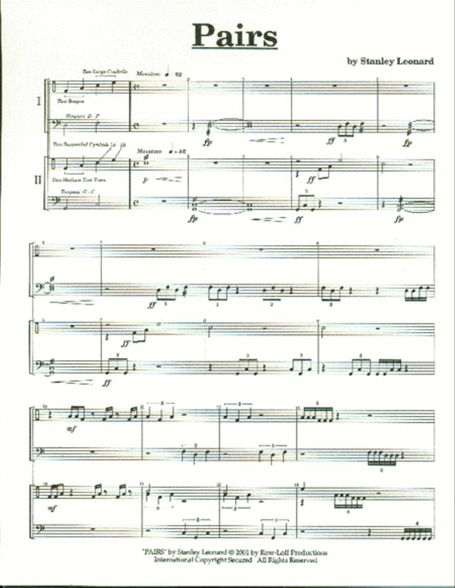 Pairs - Timpani-Snare Drum Percussion scores gallery preview page 2