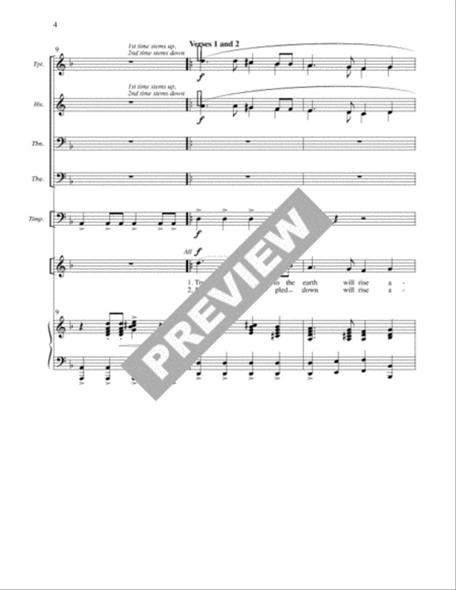 Truth Pressed to the Earth Will Rise Again - Full Score and Parts 4-Part scores gallery preview page 5