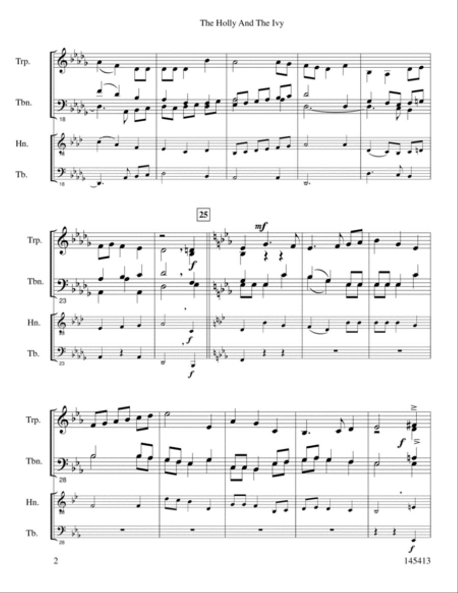 The Holly and The Ivy Brass Quartet scores gallery preview page 3