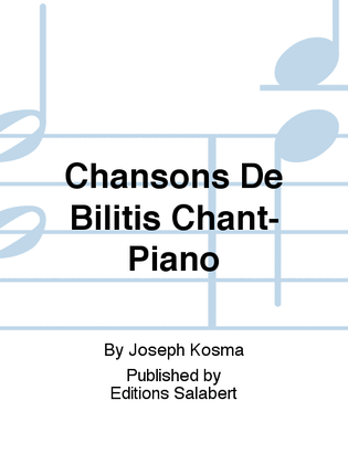 Chansons De Bilitis Chant-Piano