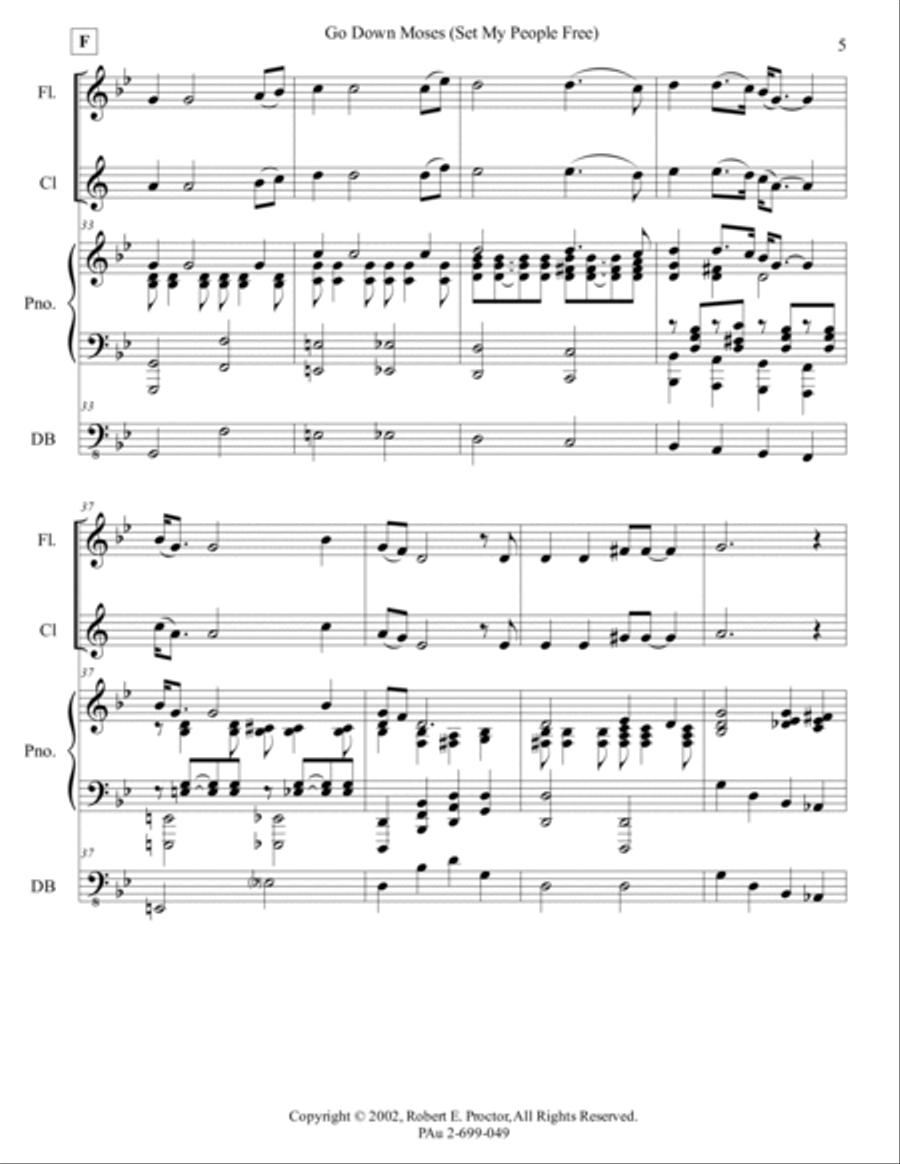 Go Down Moses, Set My People Free Small Ensemble scores gallery preview page 5
