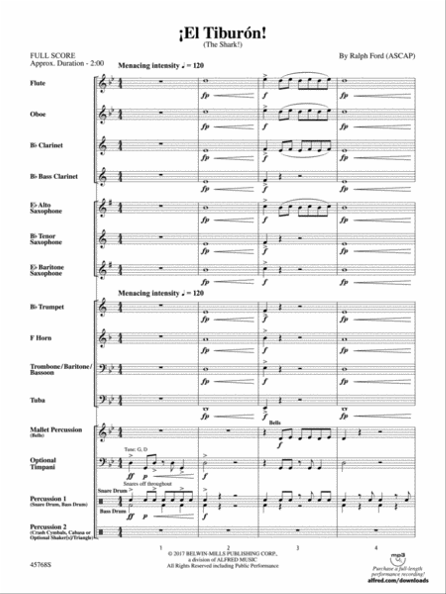 ¡El Tiburón!: Score ¡El Tiburón!: Score Concert Band scores gallery preview page 3