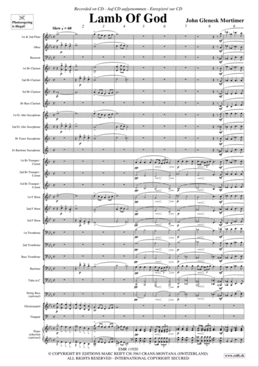 Lamb Of God Concert Band scores gallery preview page 4