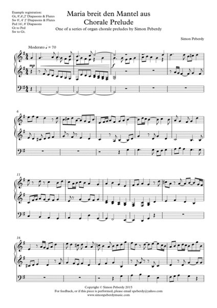 Organ Chorale Prelude on Innsbruck (Maria, breit den Mantel aus) by Simon Peberdy, Melody Innsbruck image number null
